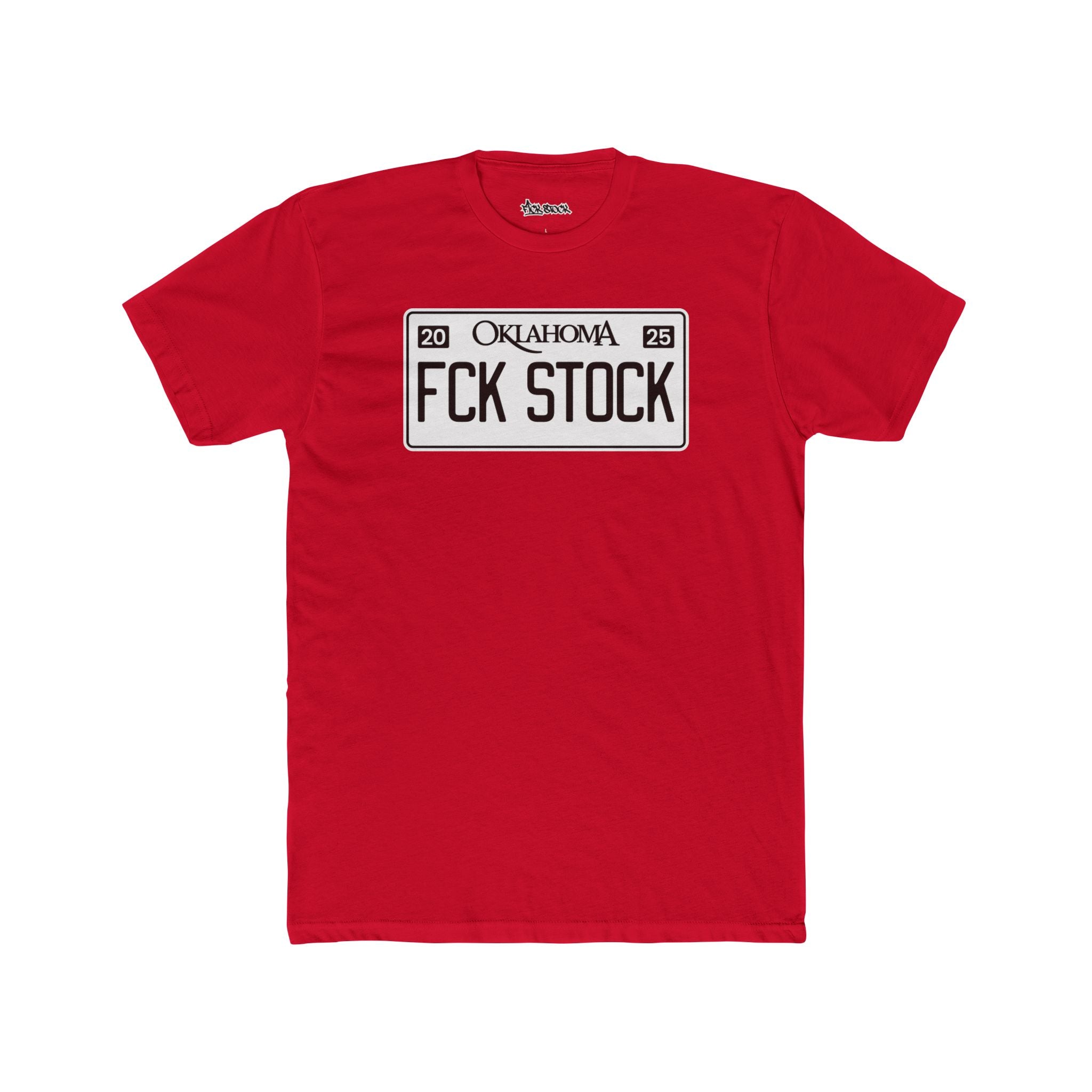 FCK STOCK Oklahoma License Plate Tee