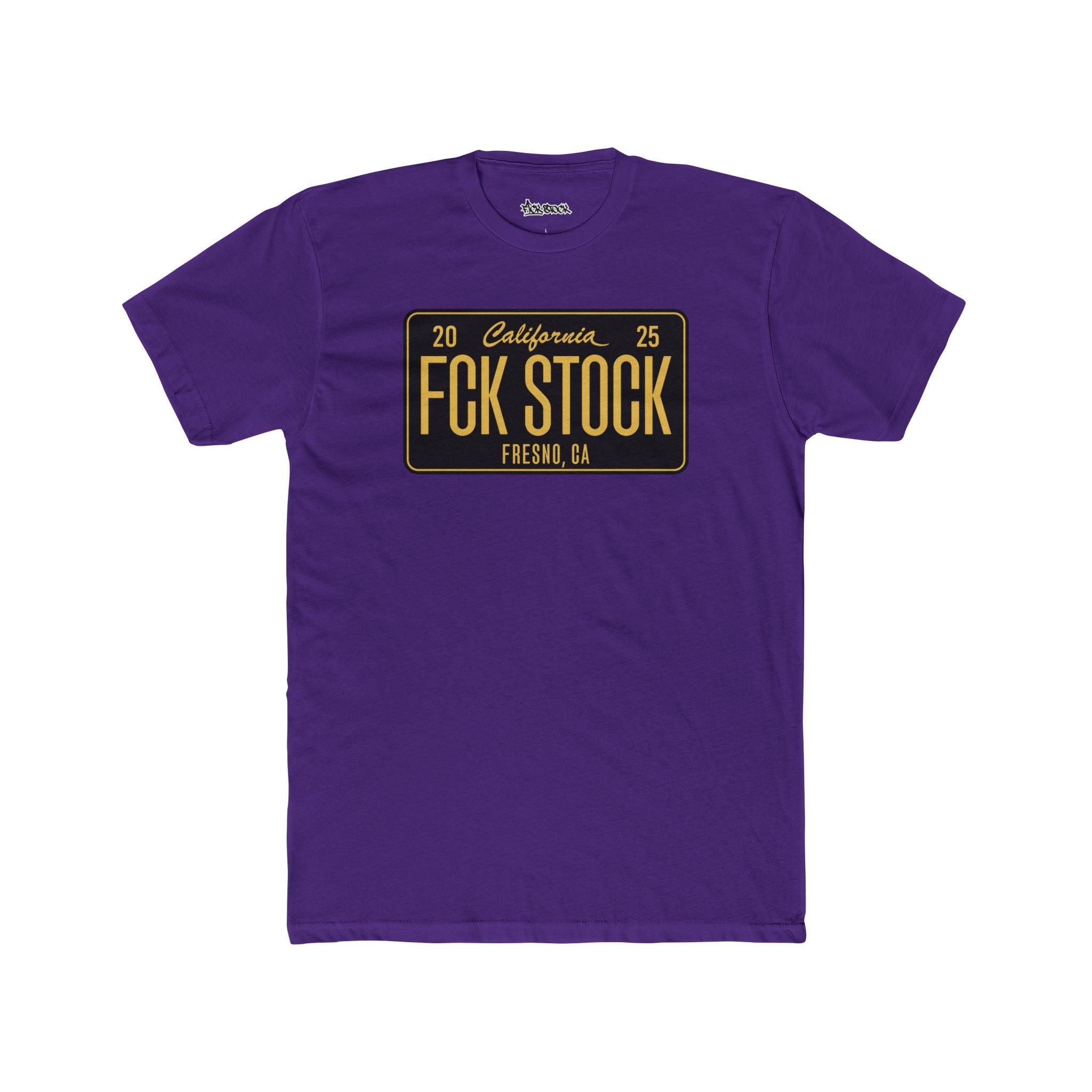FCK STOCK  Fresno License Plate Tee Black/Yellow