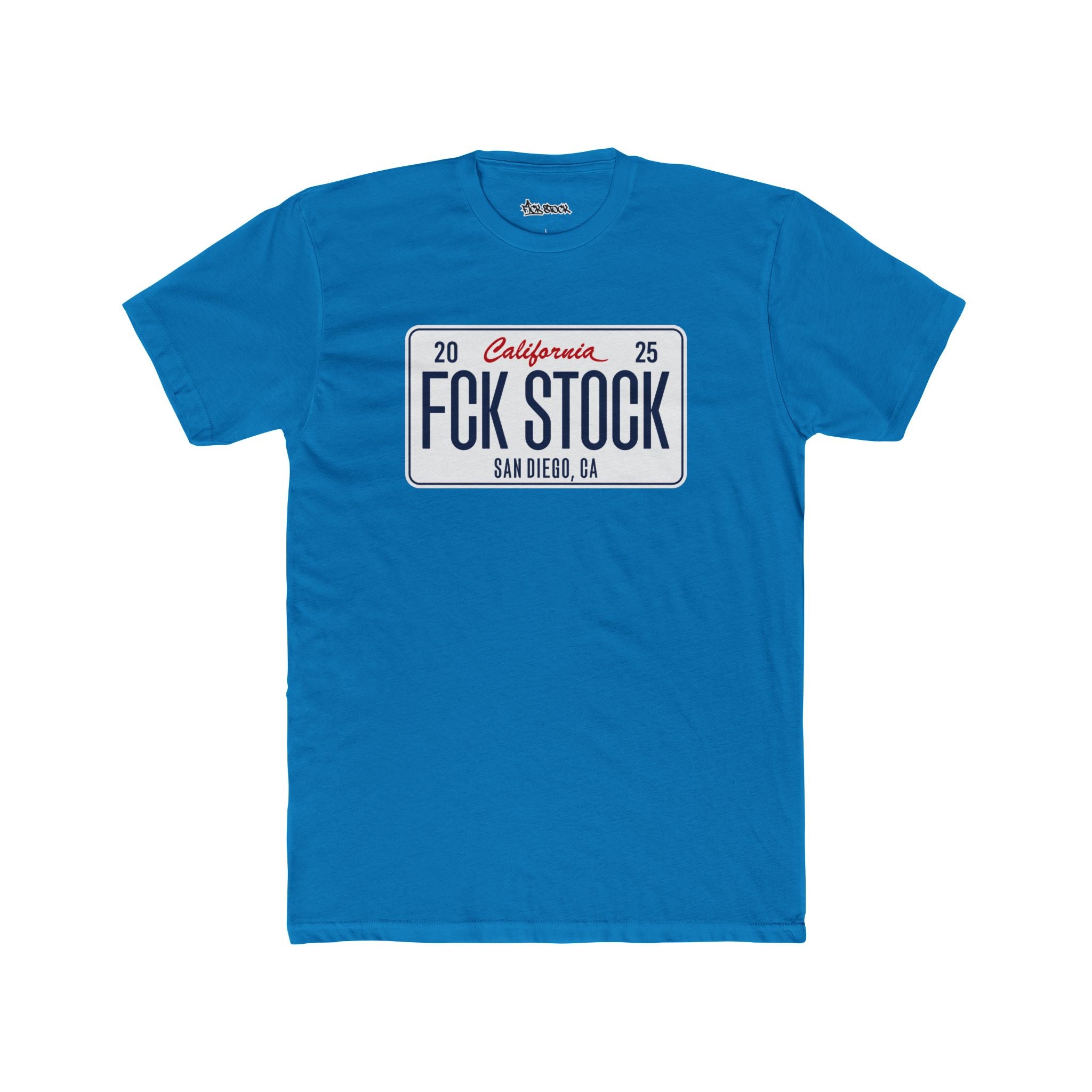 FCK STOCK  San Diego License Plate Tee White Plate