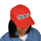 Embroidered Graffiti Logo Cap — Closed-Back Structured Hat
