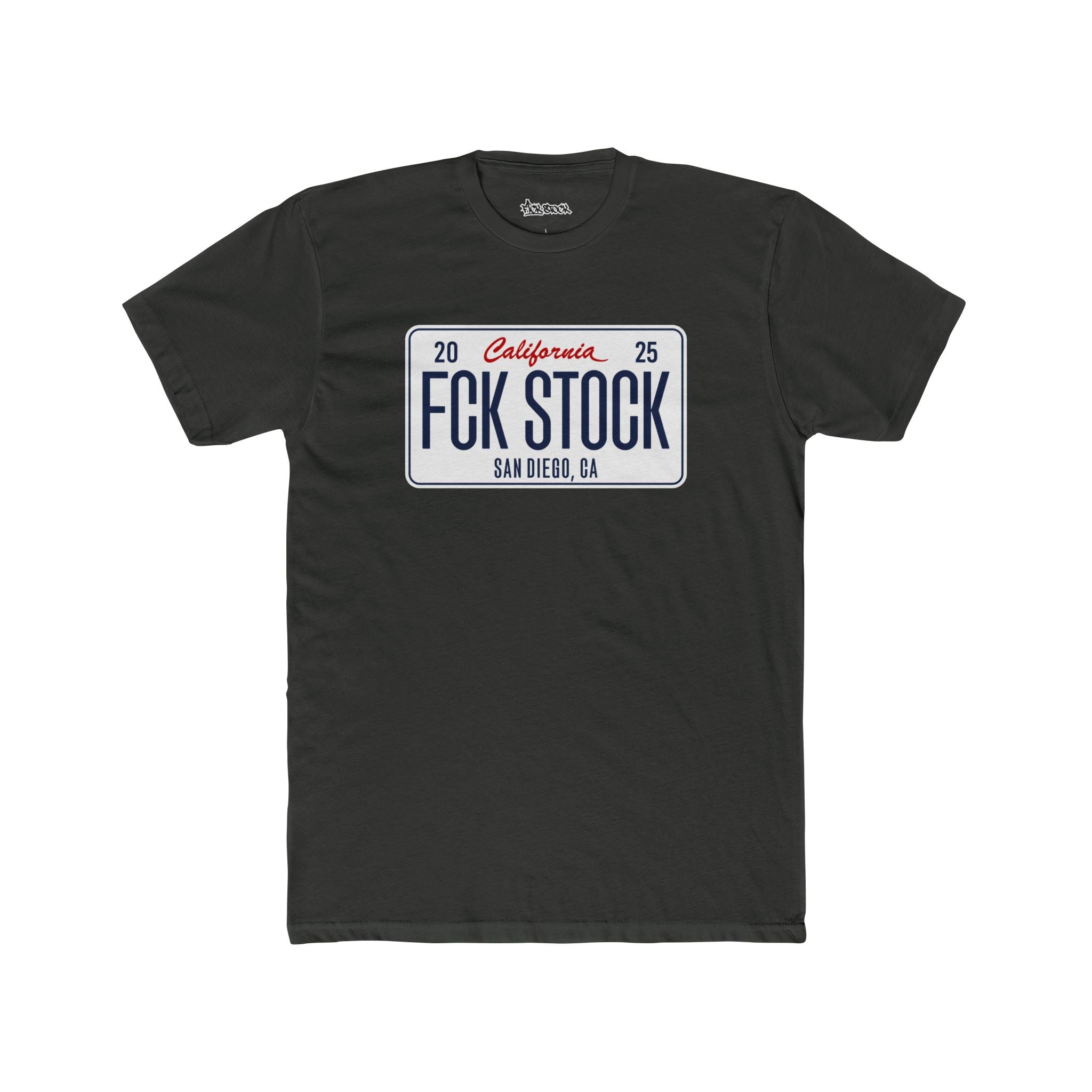 FCK STOCK  San Diego License Plate Tee White Plate