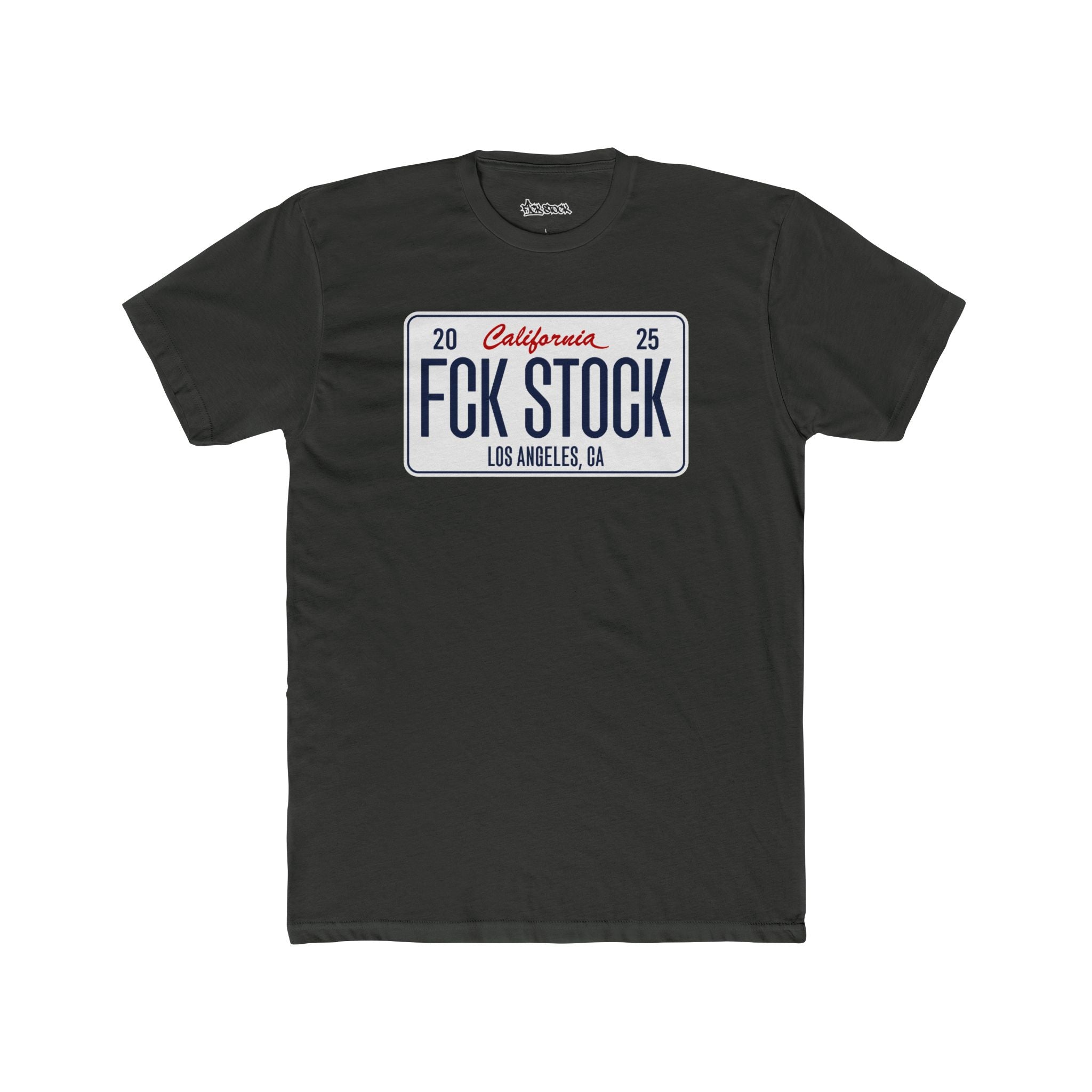 FCK STOCK  LA License Plate Tee White Plate