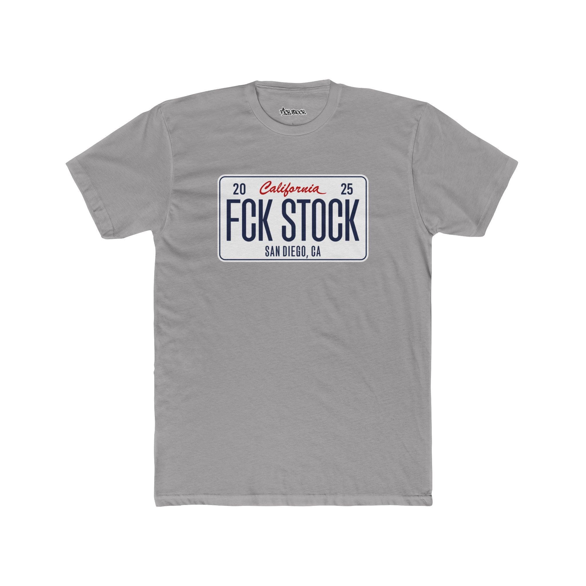 FCK STOCK  San Diego License Plate Tee White Plate
