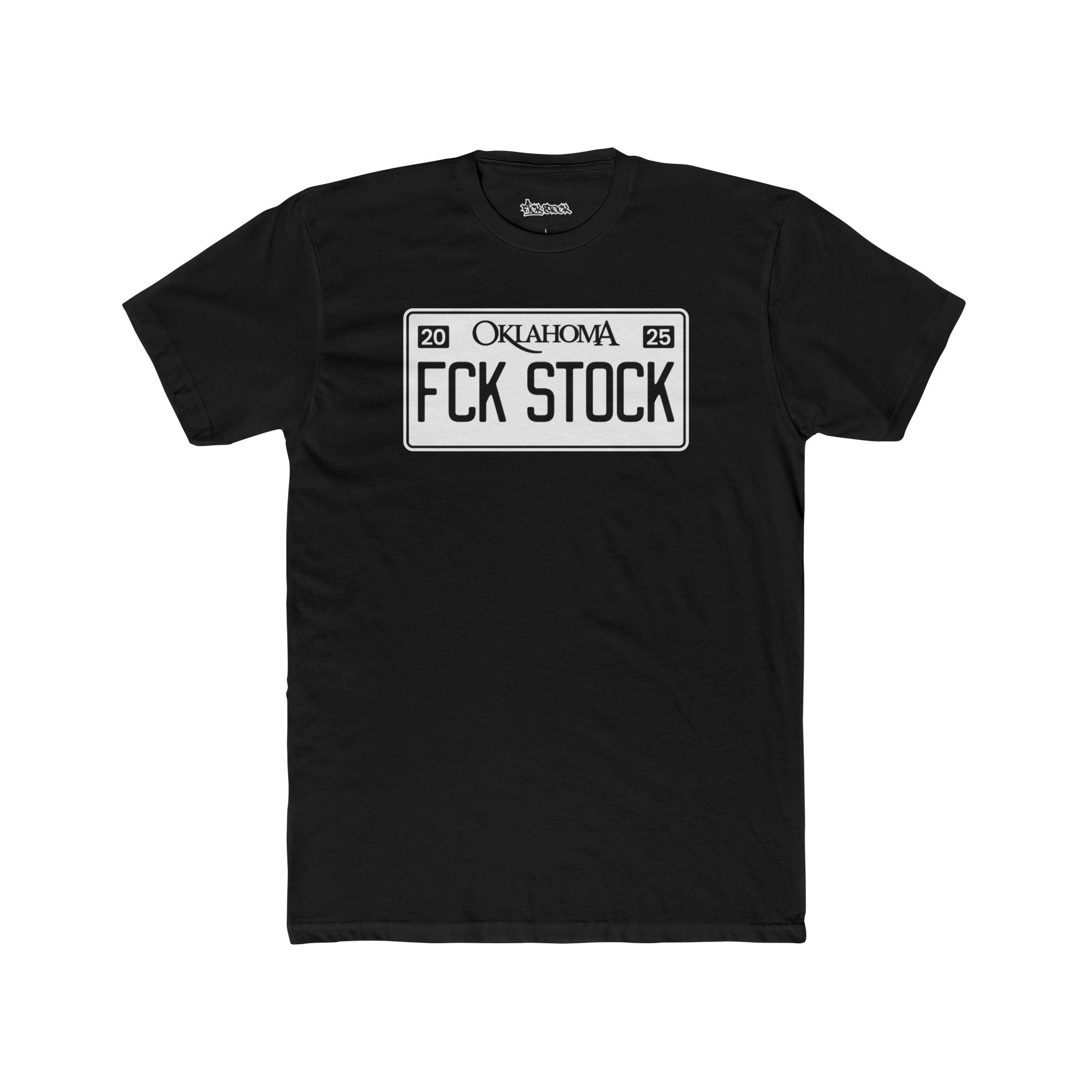 FCK STOCK Oklahoma License Plate Tee