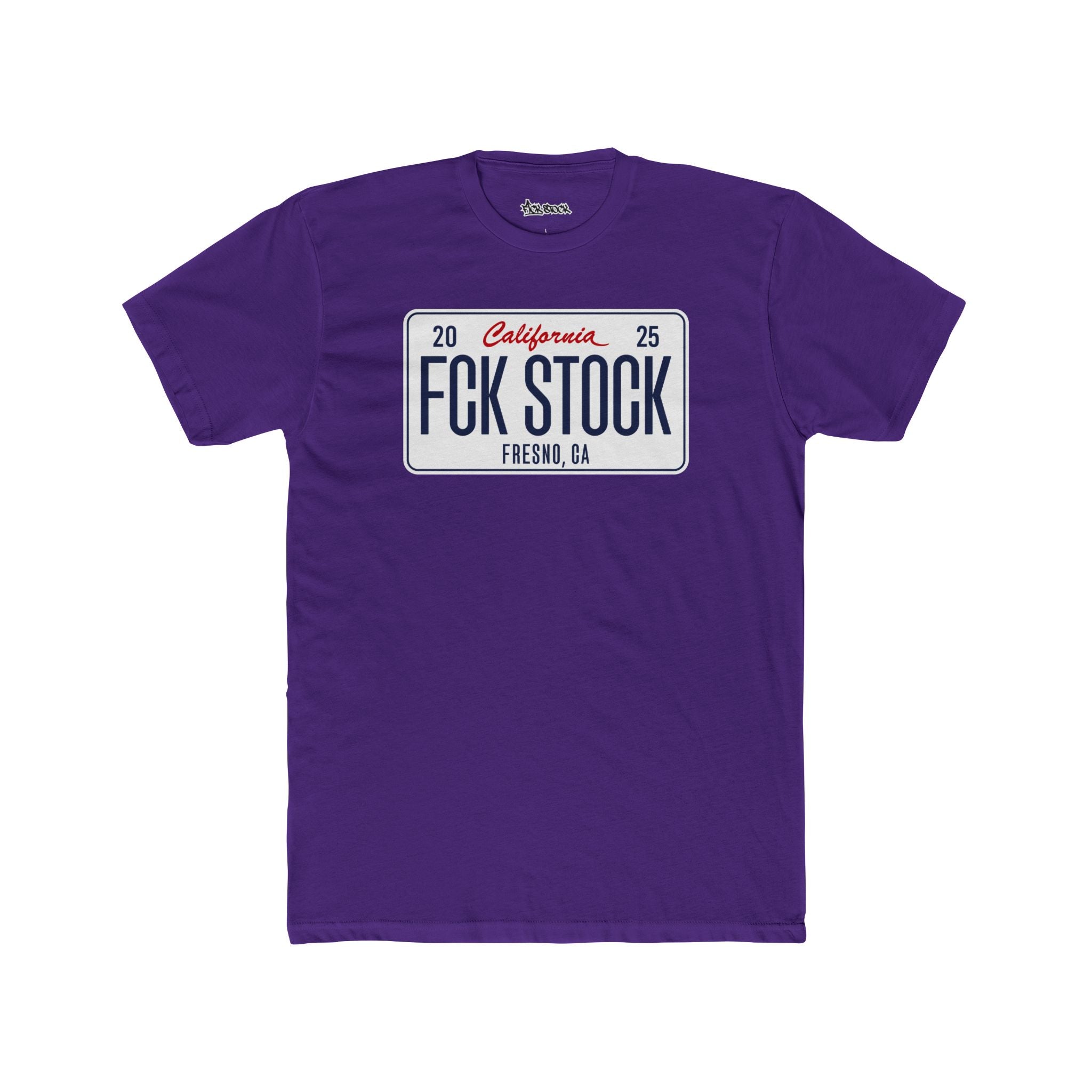 FCK STOCK Fresno License Plate Tee White Plate
