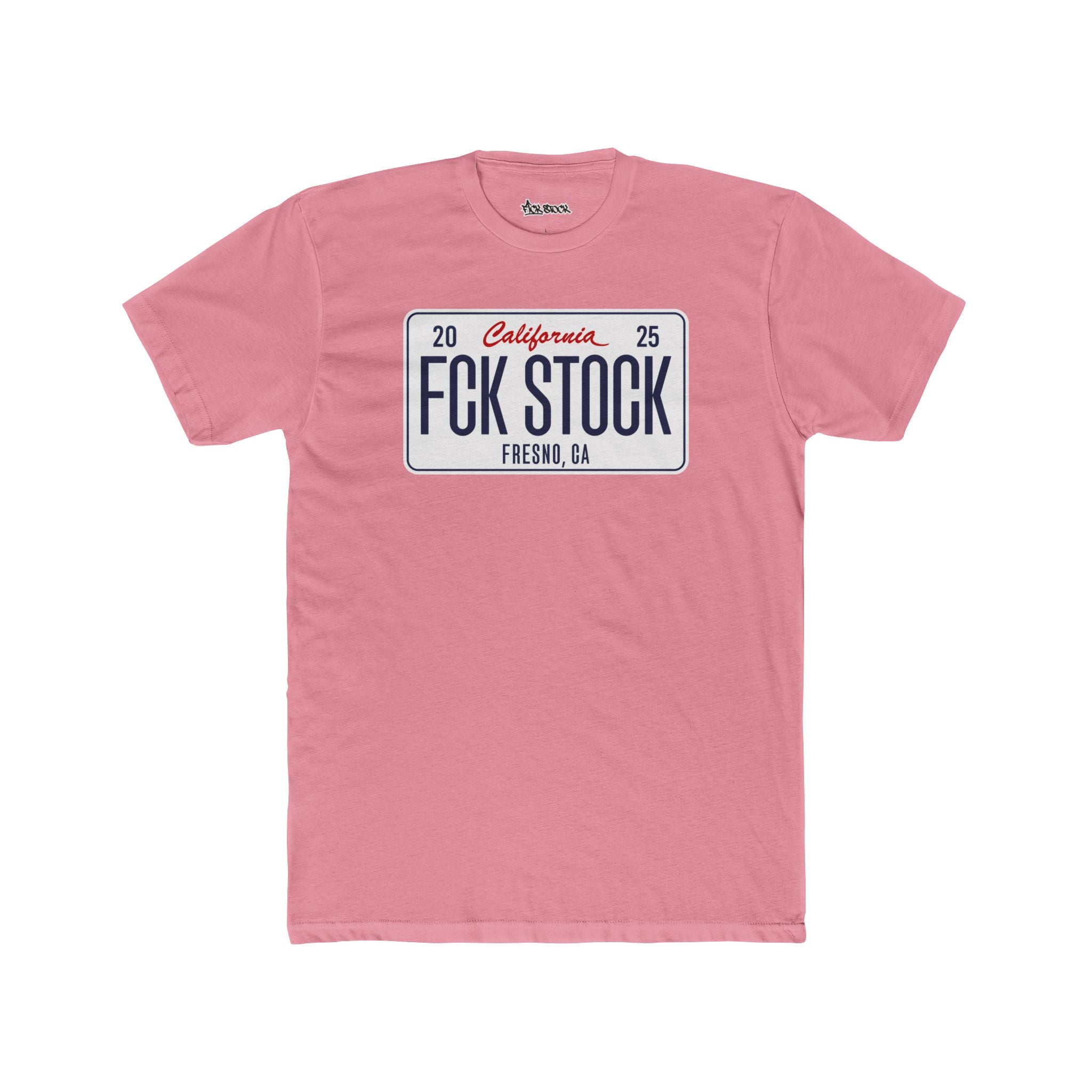 FCK STOCK Fresno License Plate Tee White Plate