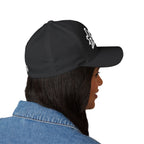 Embroidered Graffiti Logo Cap — Closed-Back Structured Hat