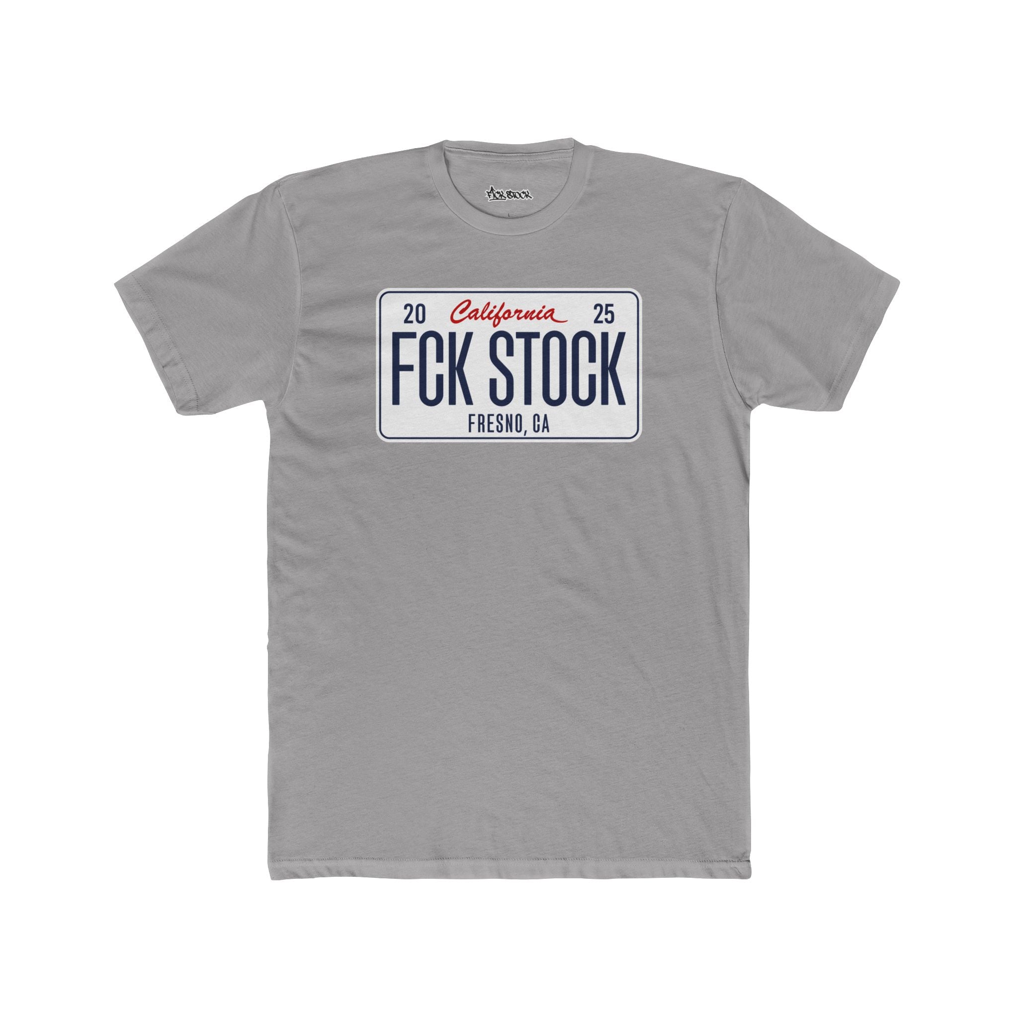 FCK STOCK Fresno License Plate Tee White Plate