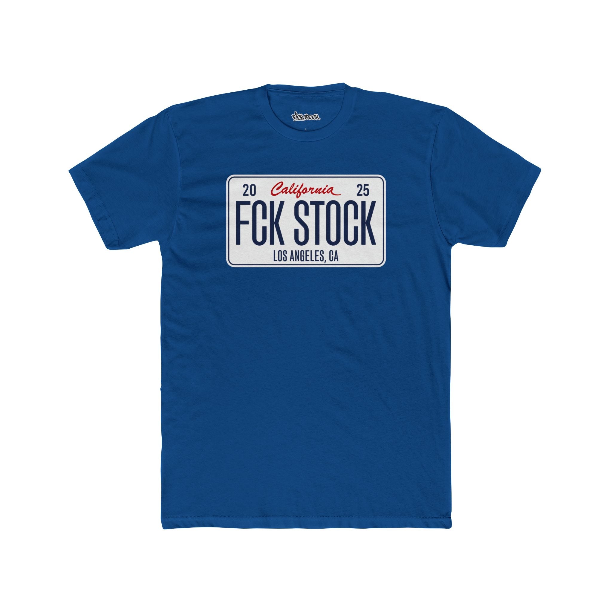 FCK STOCK  LA License Plate Tee White Plate