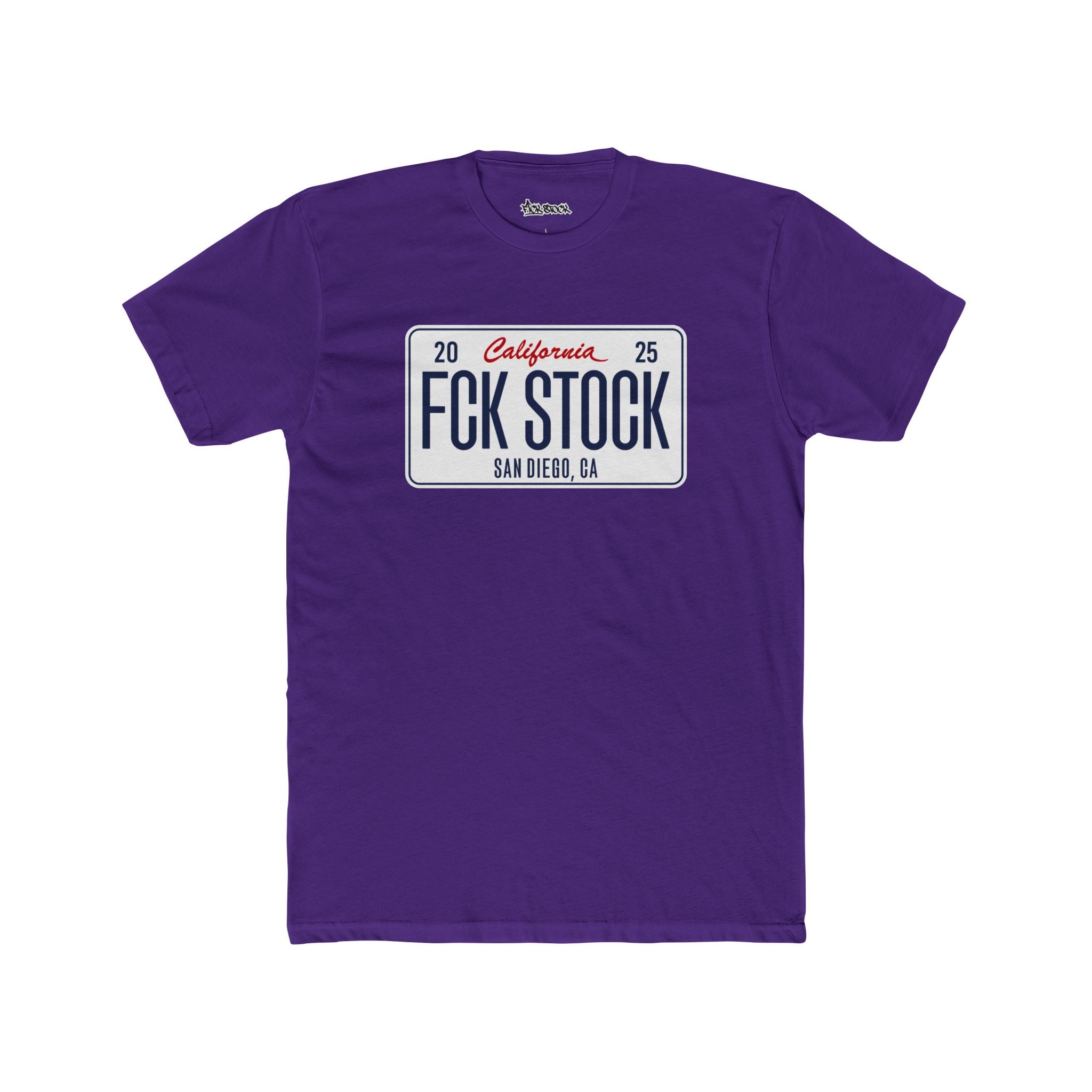 FCK STOCK  San Diego License Plate Tee White Plate