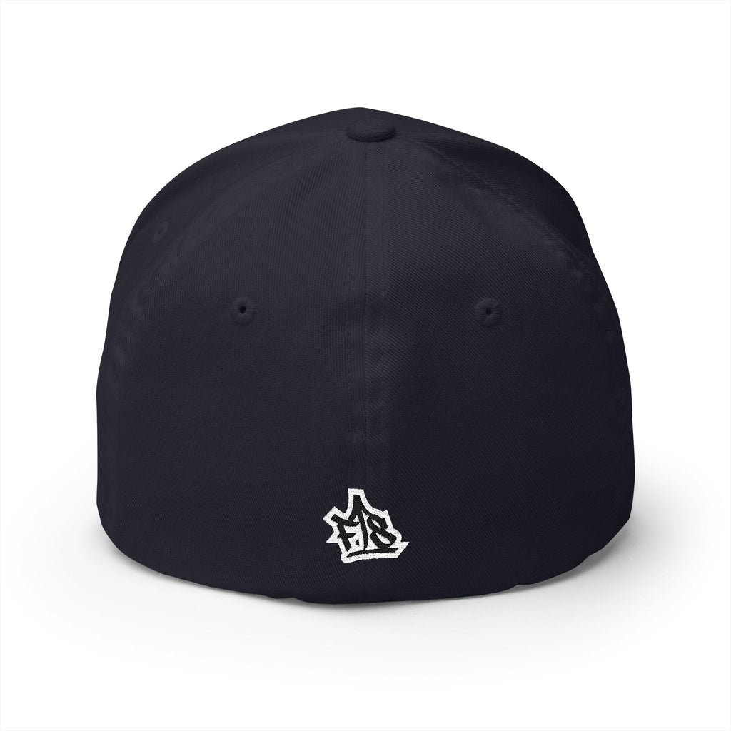 Embroidered Graffiti Logo Cap — Closed-Back Structured Hat