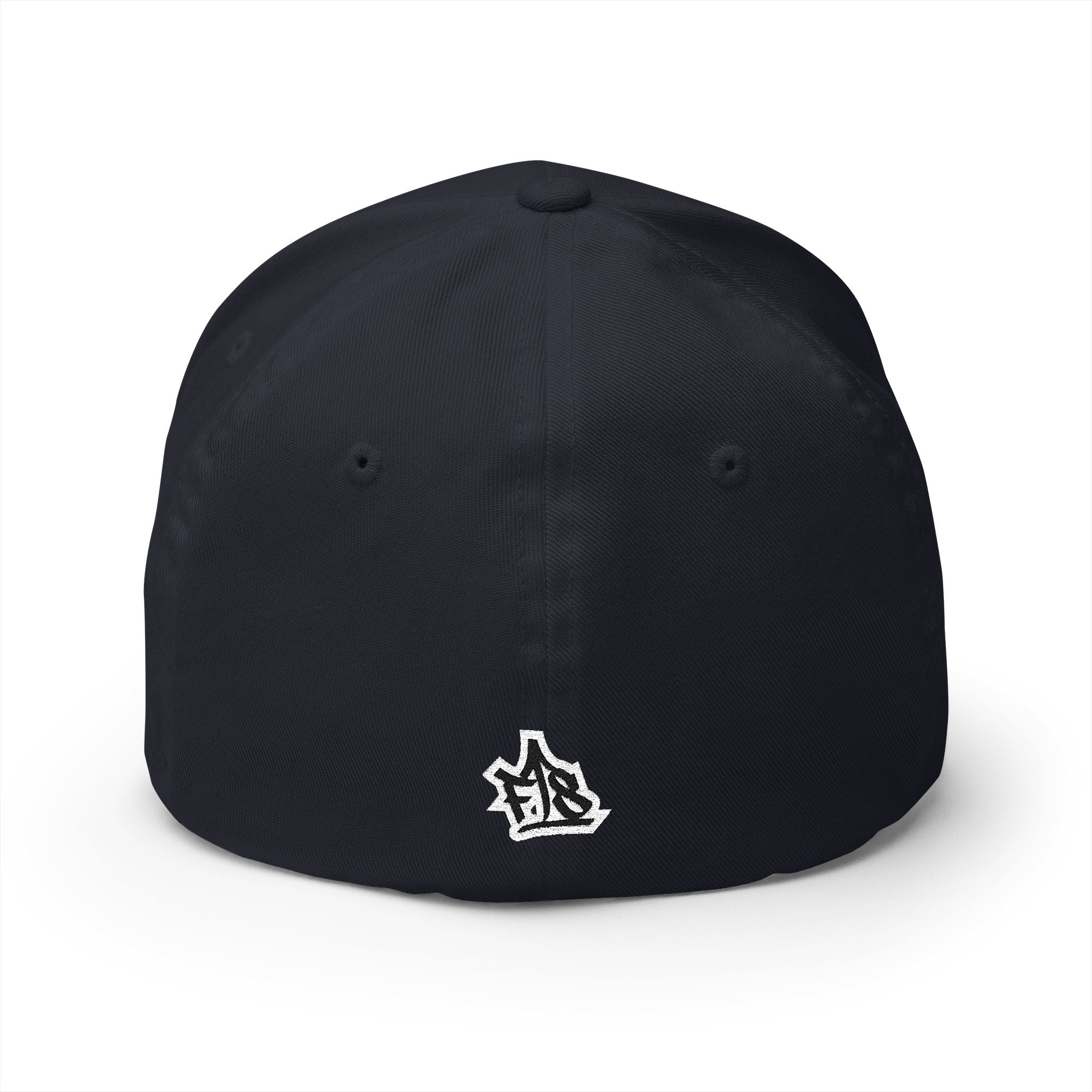 Embroidered Graffiti Logo Cap — Closed-Back Structured Hat