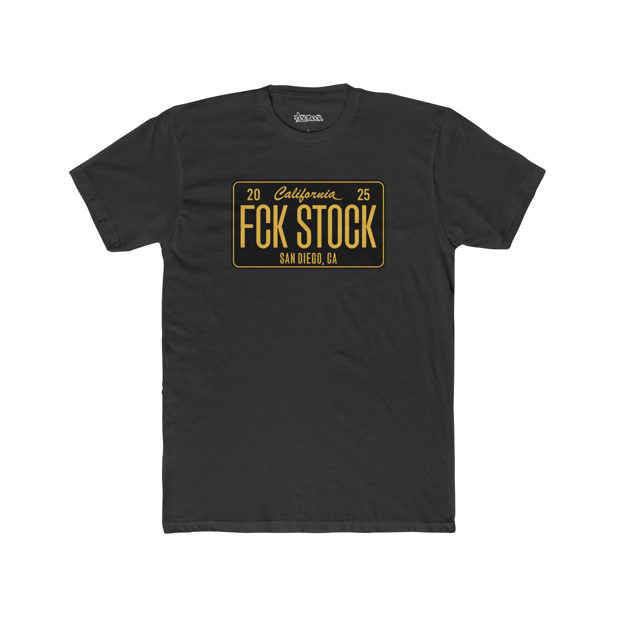 FCK STOCK  San Diego License Plate Tee Black/Yellow