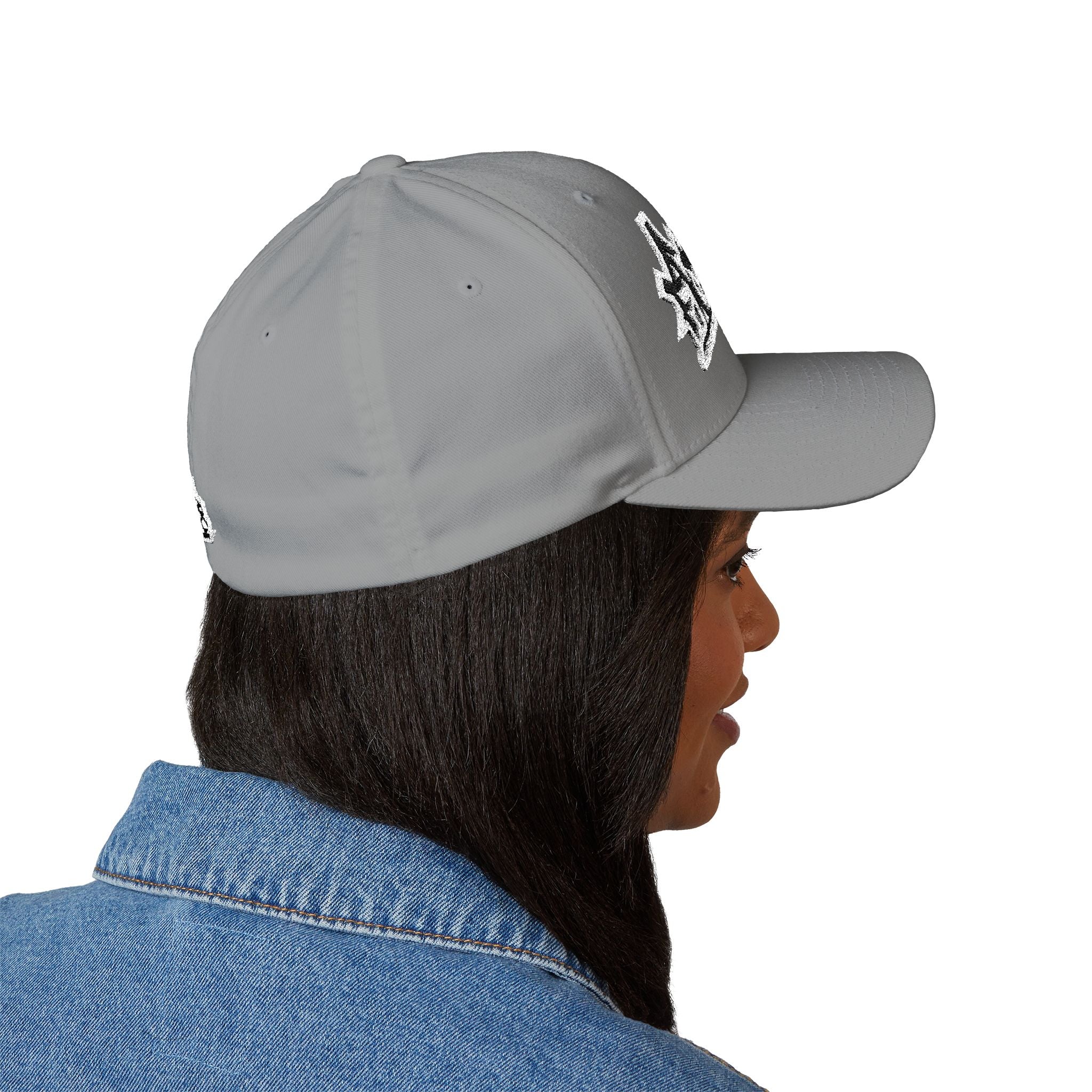 Embroidered Graffiti Logo Cap — Closed-Back Structured Hat