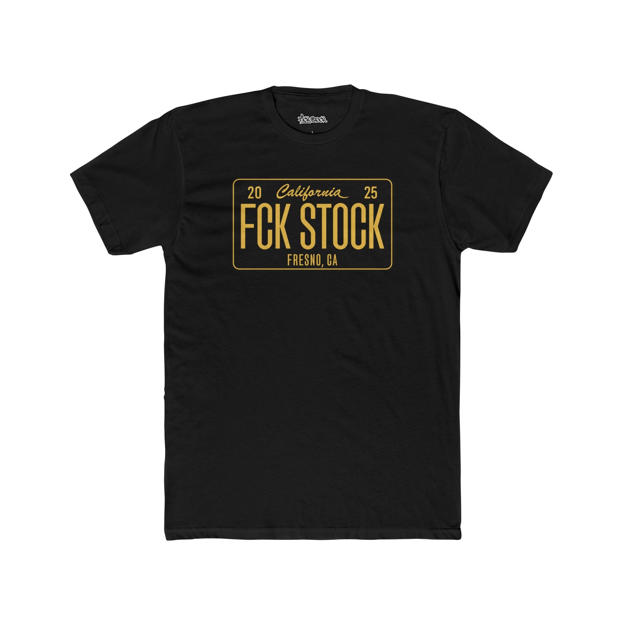 FCK STOCK  Fresno License Plate Tee Black/Yellow