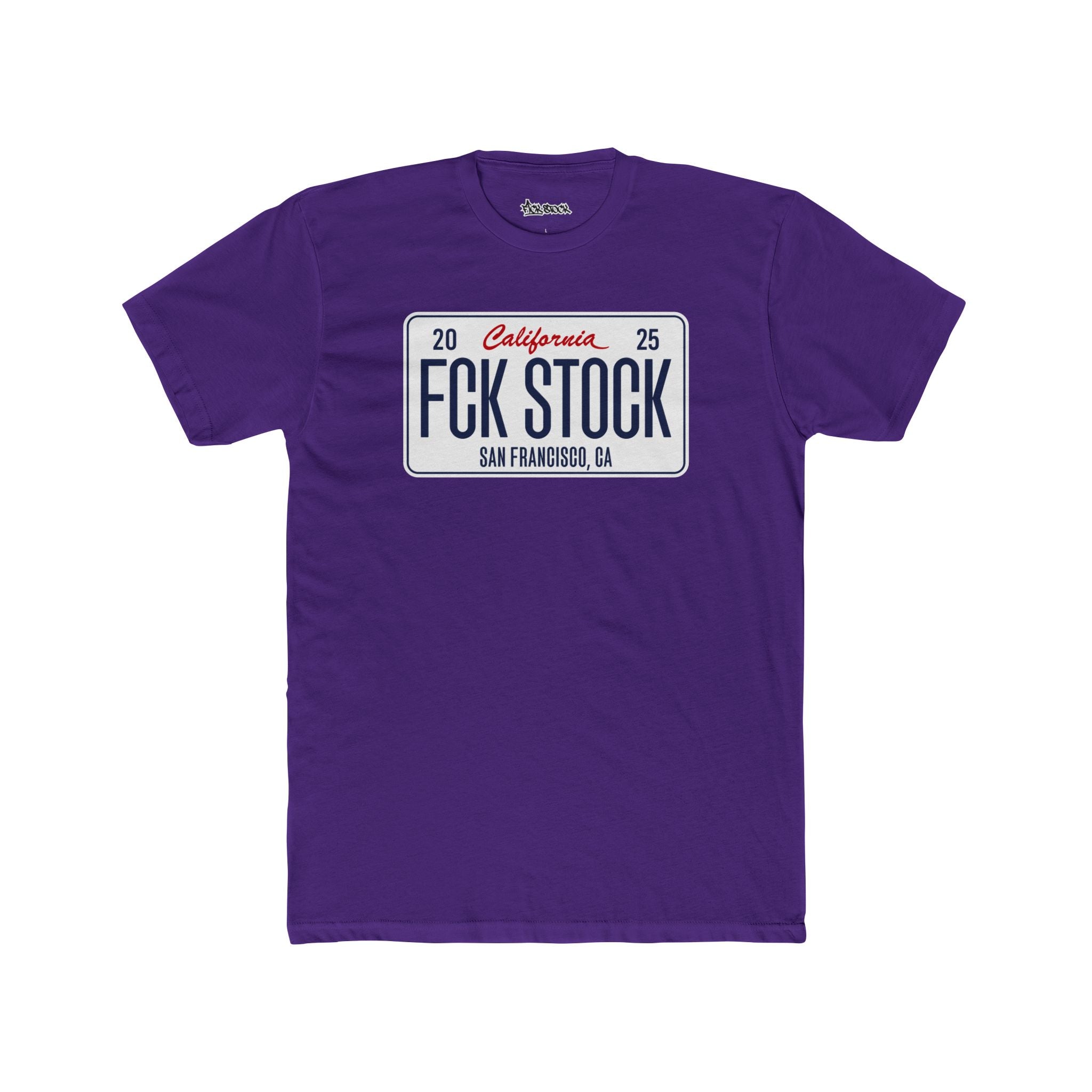 FCK STOCK San Francisco License Plate Tee White Plate