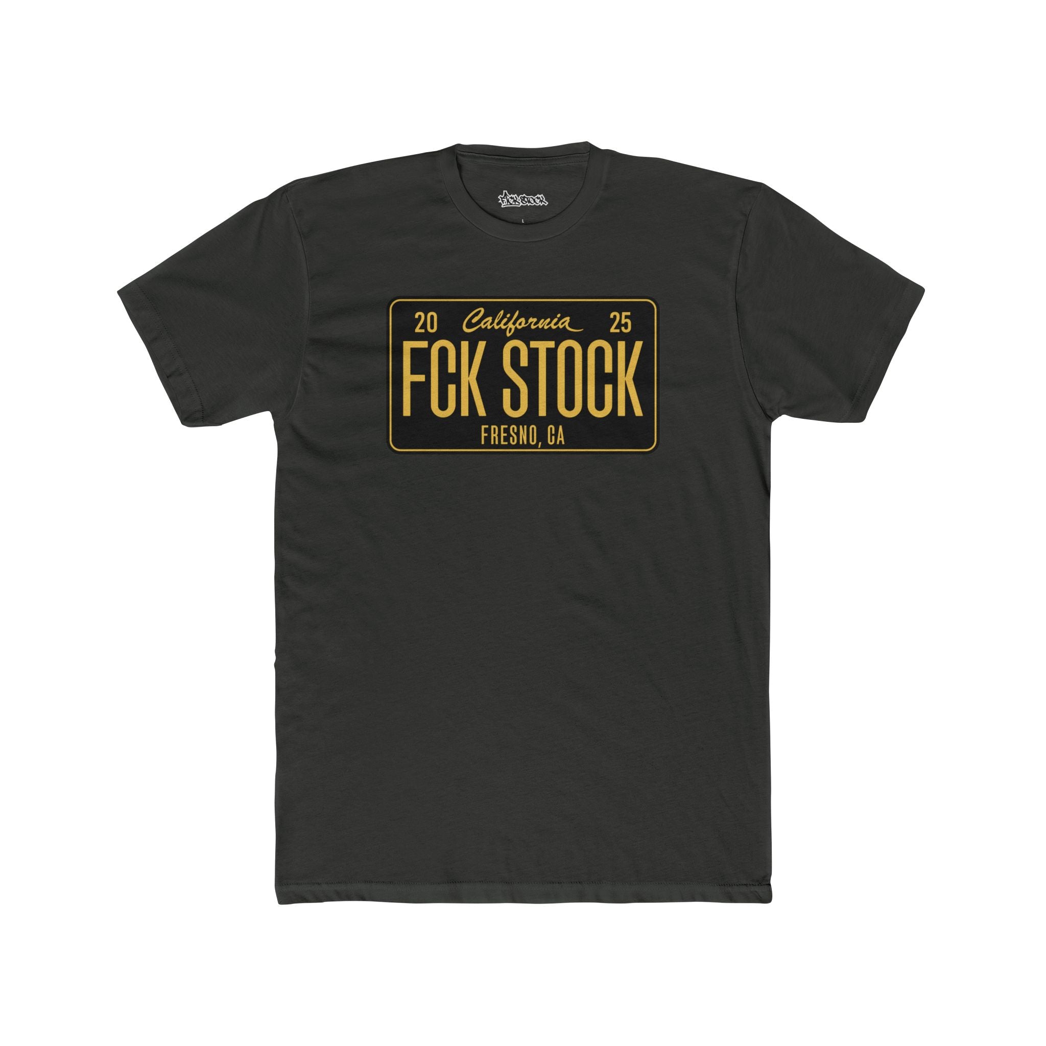 FCK STOCK  Fresno License Plate Tee Black/Yellow