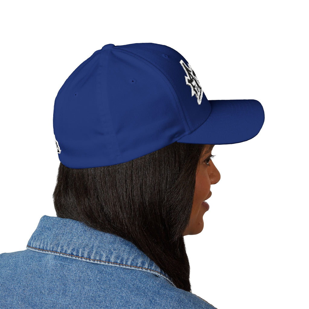 Embroidered Graffiti Logo Cap — Closed-Back Structured Hat