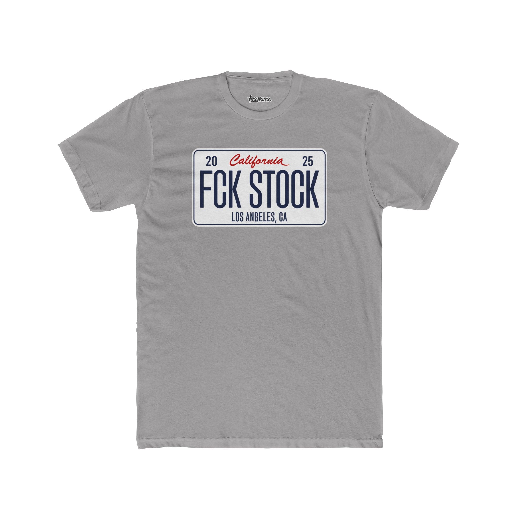 FCK STOCK  LA License Plate Tee White Plate
