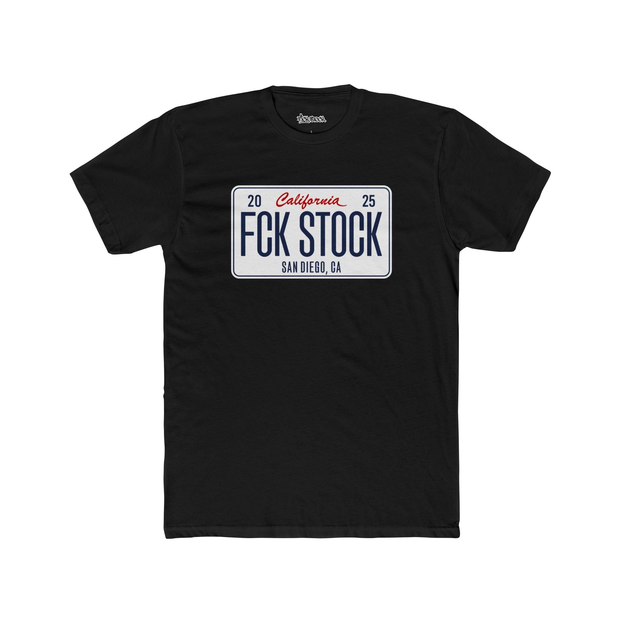FCK STOCK  San Diego License Plate Tee White Plate