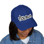 Embroidered Graffiti Logo Cap — Closed-Back Structured Hat