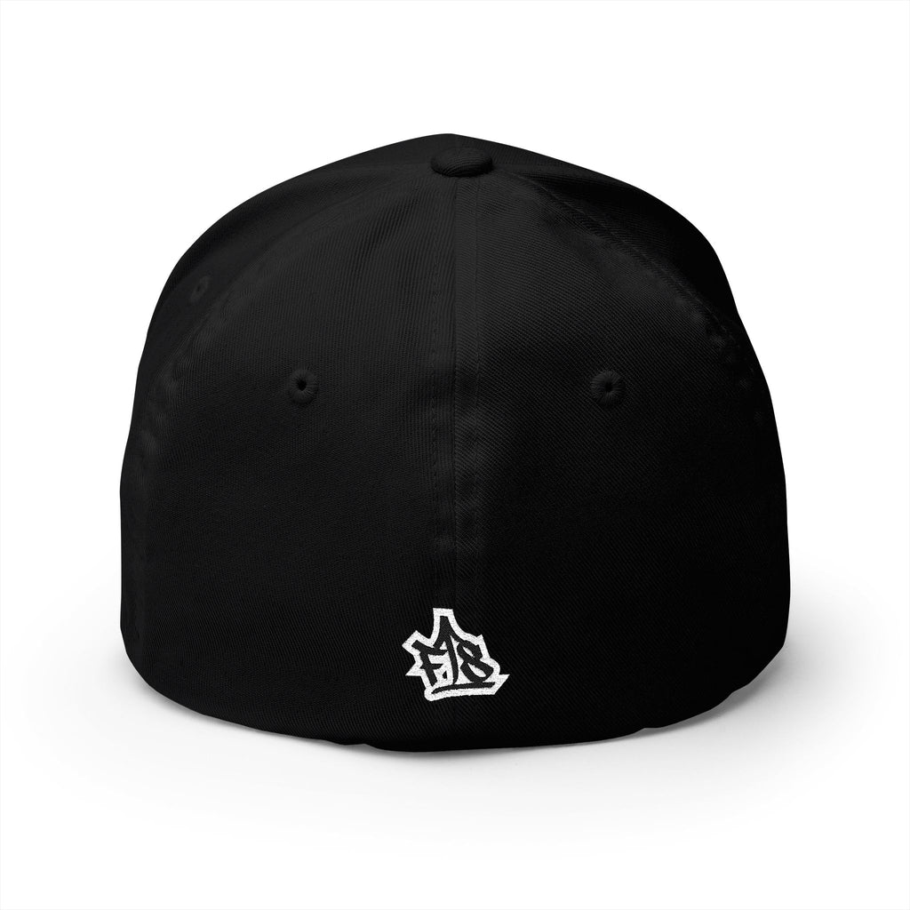 Embroidered Graffiti Logo Cap — Closed-Back Structured Hat