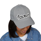 Embroidered Graffiti Logo Cap — Closed-Back Structured Hat