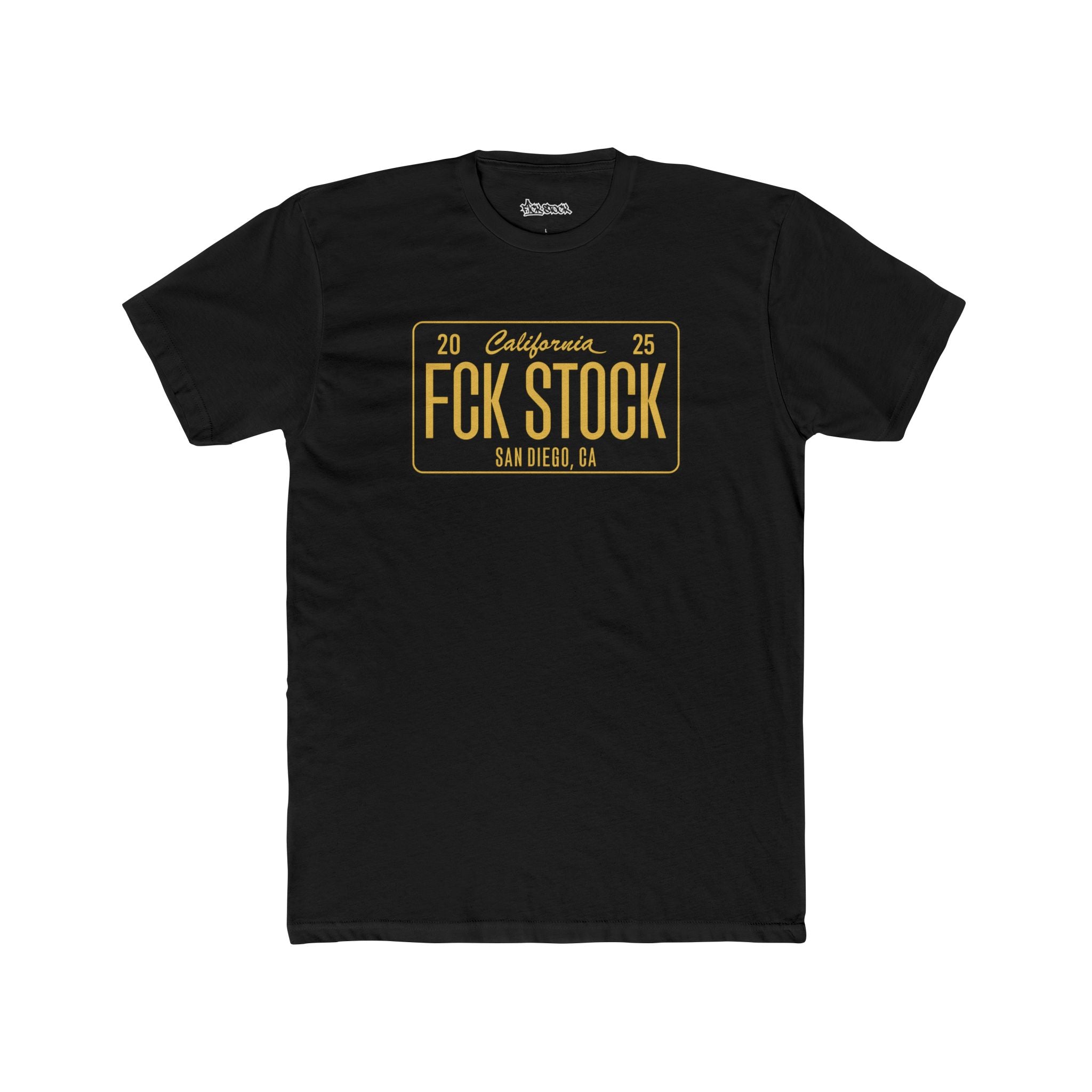 FCK STOCK  San Diego License Plate Tee Black/Yellow