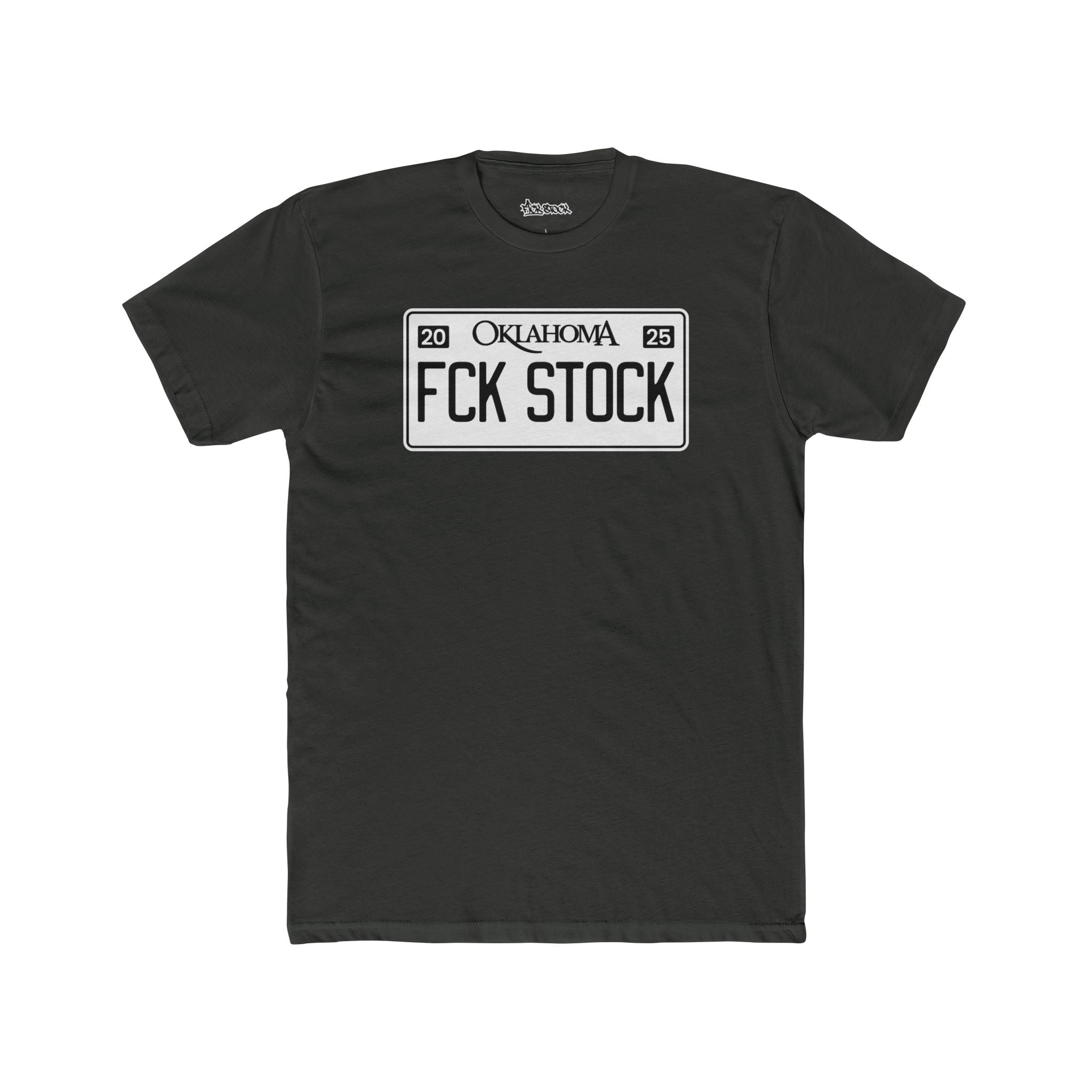 FCK STOCK Oklahoma License Plate Tee