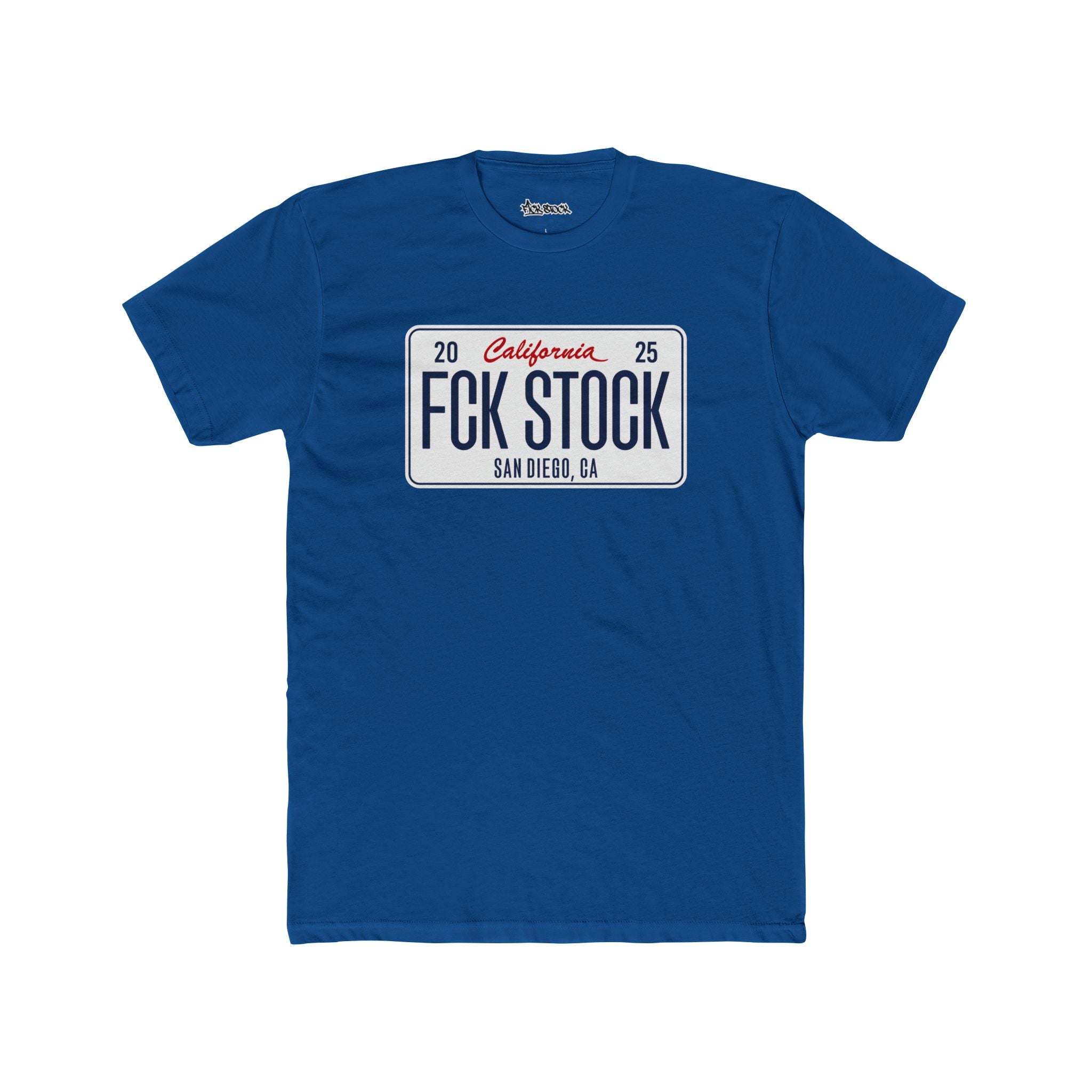 FCK STOCK  San Diego License Plate Tee White Plate